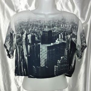 City Skyline Motel Rocks crop top XS